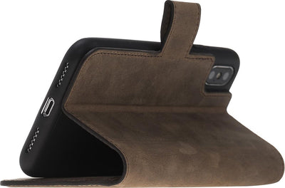 Lederen Booktype iPhone X / XS - Antic Bruin