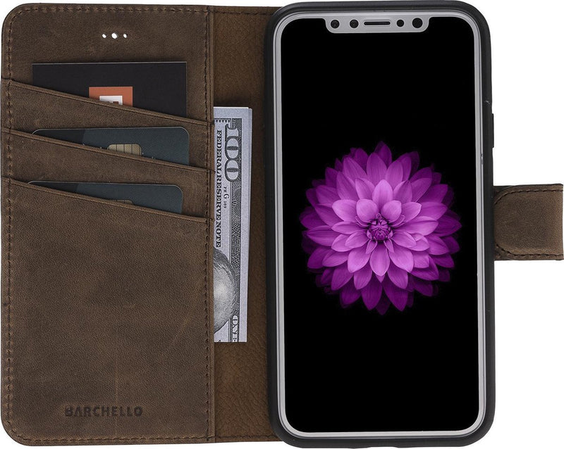 Lederen Booktype iPhone X / XS - Antic Bruin