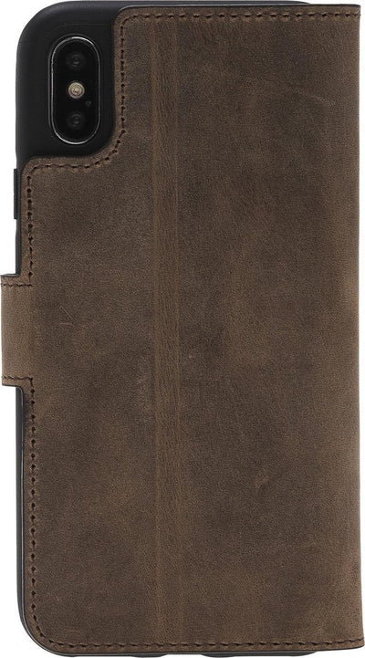Lederen Booktype iPhone X / XS - Antic Bruin