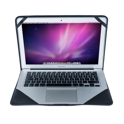 Lederen beschermings hoesje voor Apple Macbook Air 11 inch - Antic Zwart