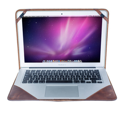 Lederen beschermings hoesje voor Apple Macbook Air 11 inch - Antic Bruin