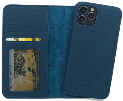 Lederen Booktype iPhone 11 Pro Max - Marine Blauw