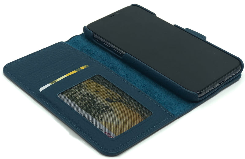 Lederen 2 in 1 Booktype iPhone X / XS - Marine Blauw