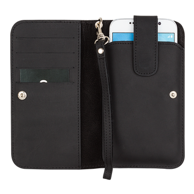 Lederen Universele Multi Flap Case | zwart