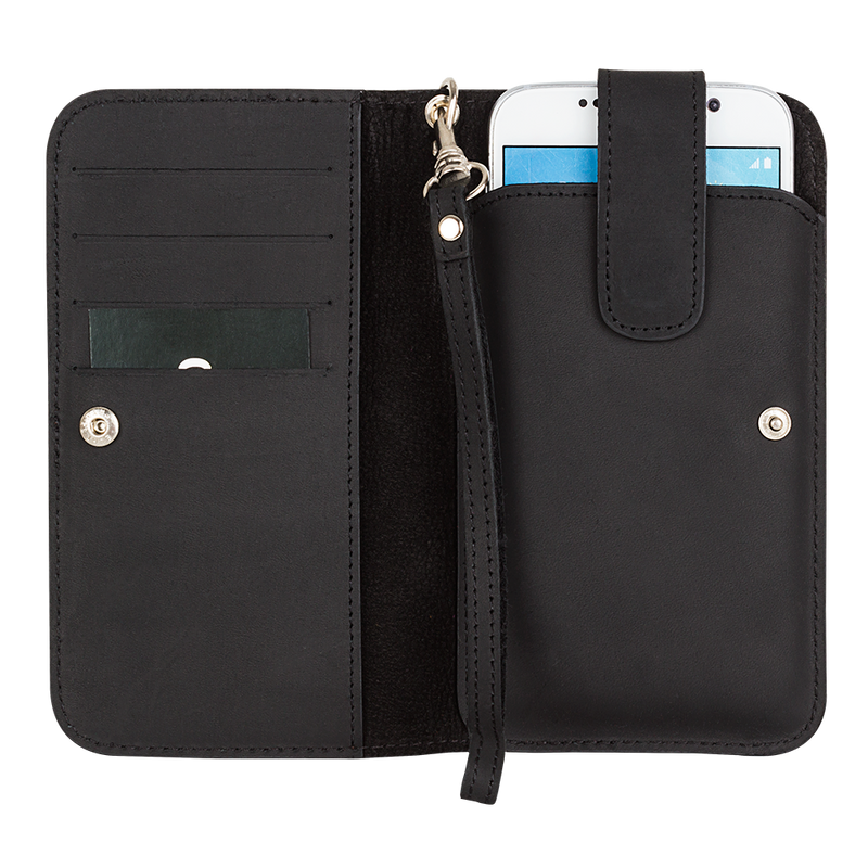 Lederen Universele Multi Flap Case | zwart