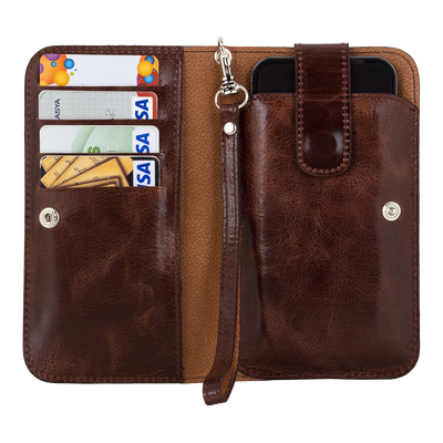 Lederen Universele Multi Flap Case | Cognac Bruin