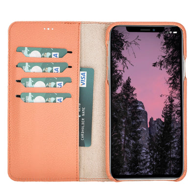Mjora 2 in 1 Volledig Luxe Leren Booktype iPhone 11 Pro MAX leren hoesje - Zalm Roze