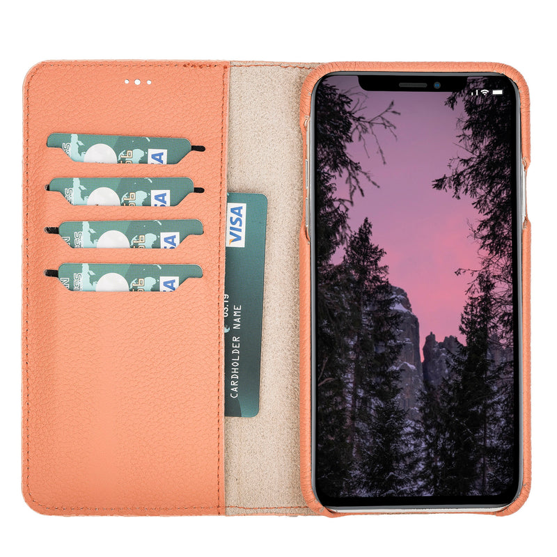 Mjora 2 in 1 Volledig Luxe Leren Booktype iPhone 11 Pro MAX leren hoesje - Zalm Roze