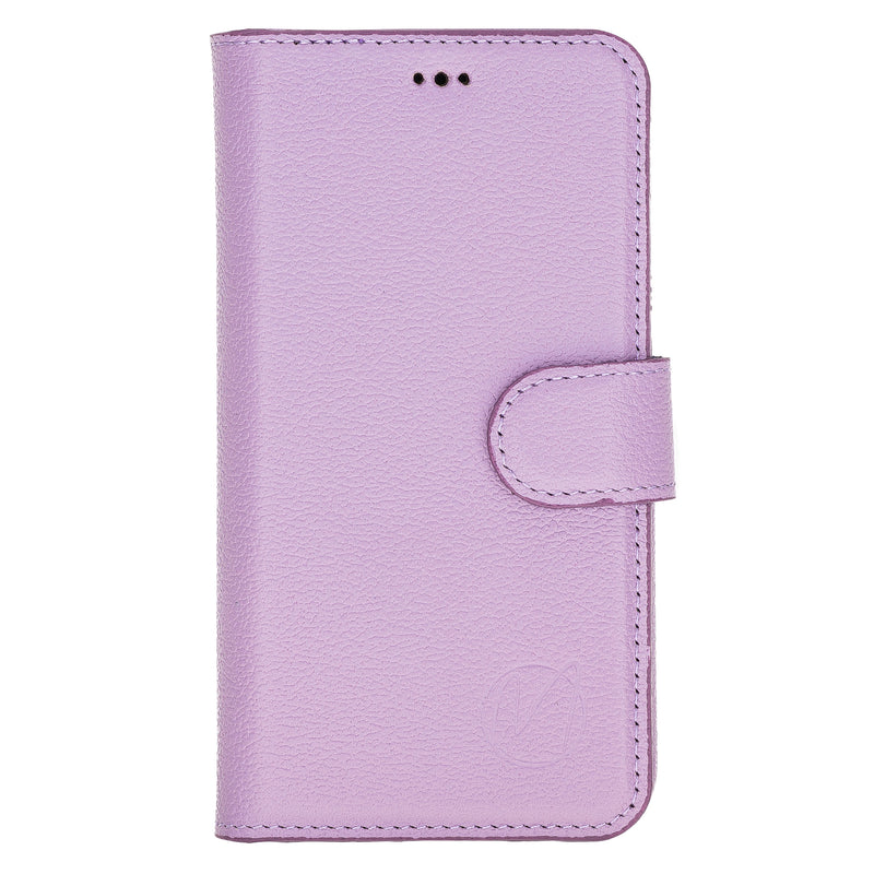 Mjora 2 in 1 Volledig Luxe Leren Booktype iPhone 11 Pro leren hoesje - Lila paars