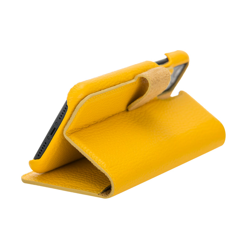 Mjora 2 in 1 Volledig Luxe Leren Booktype iPhone 11 Pro MAX leren hoesje- Geel