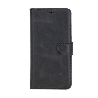 Mjora 2 in 1 Volledig Luxe Leren Booktype iPhone 11 Pro MAX leren hoesje - Antic Zwart