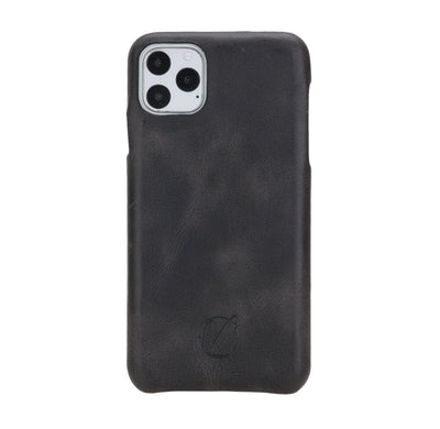 Mjora 2 in 1 Volledig Luxe Leren Booktype iPhone 11 Pro MAX leren hoesje - Antic Zwart