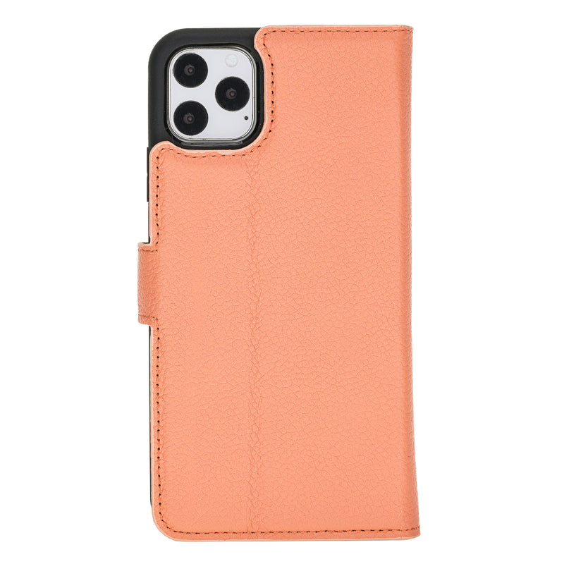 Mjora 2 in 1 Luxe Leren Booktype iPhone 11 Pro Max leren hoesje - Zalm Roze