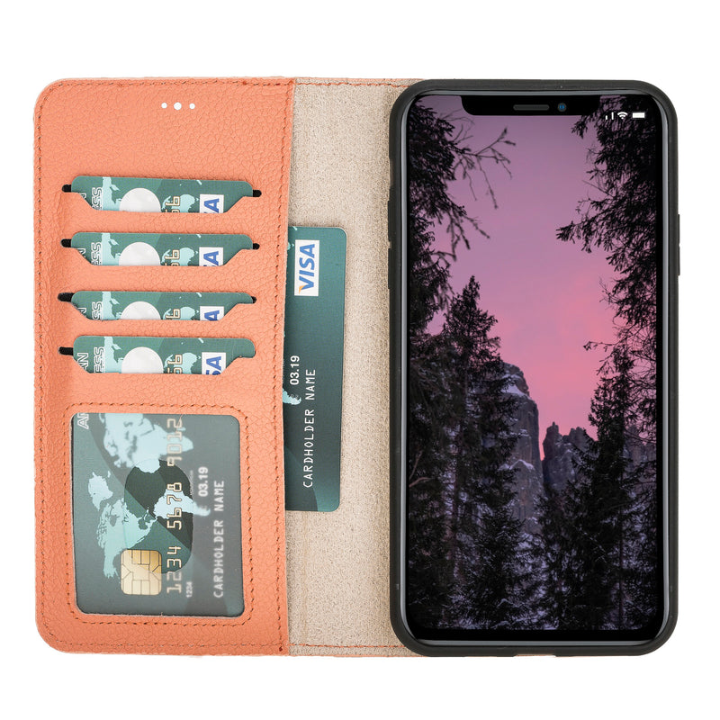 Mjora 2 in 1 Luxe Leren Booktype iPhone 11 Pro Max leren hoesje - Zalm Roze