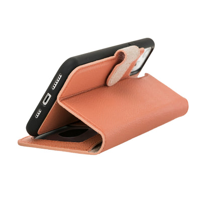 Mjora 2 in 1 Luxe Leren Booktype iPhone 11 Pro Max leren hoesje - Zalm Roze