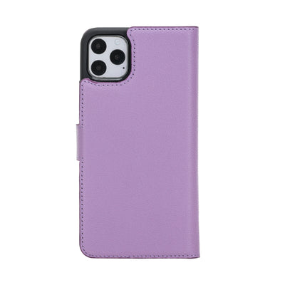 Mjora 2 in 1 Luxe Leren Booktype iPhone 11 Pro Max leren hoesje - Lila Paars