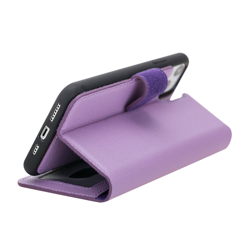 Mjora 2 in 1 Luxe Leren Booktype iPhone 11 Pro Max leren hoesje - Lila Paars