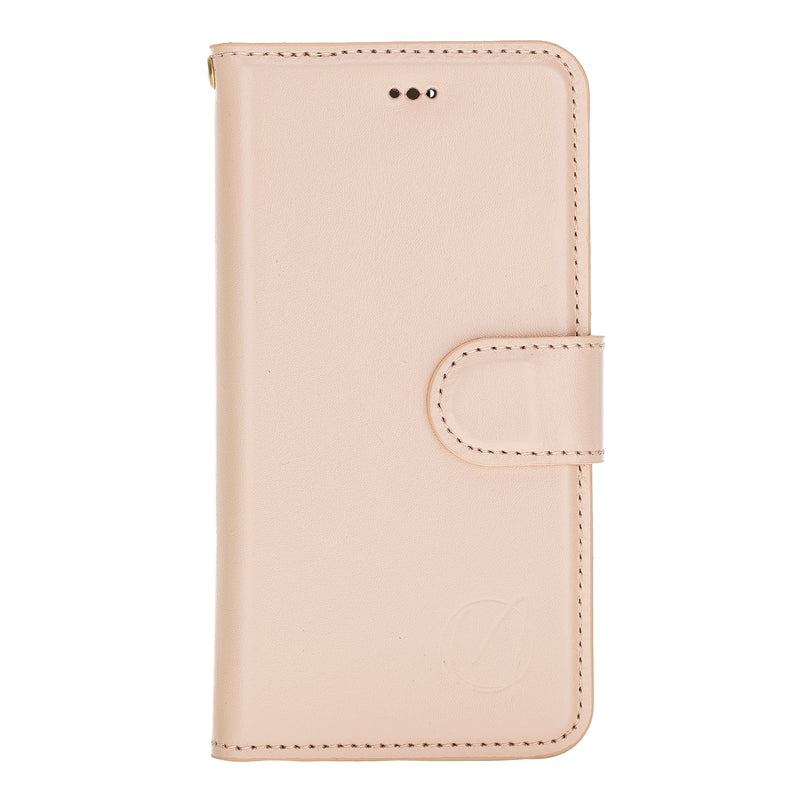 Mjora 2 in 1 Luxe Leren Booktype iPhone SE (2022 / 2020) / 8 / 7 / 6(s) leren hoesje - Nude Roze