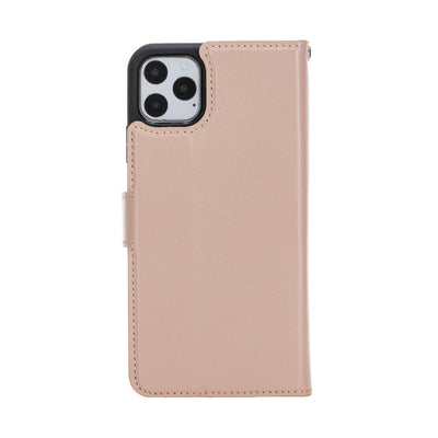 Mjora 2 in 1 Luxe Leren Booktype iPhone 11 Pro  leren hoesje - Nude Roze