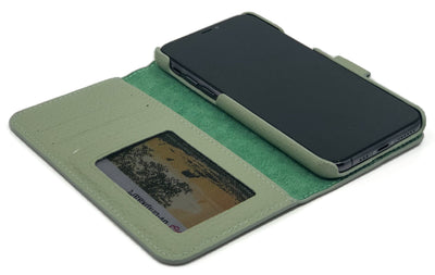 Lederen Booktype iPhone Xs Max - Matcha Green