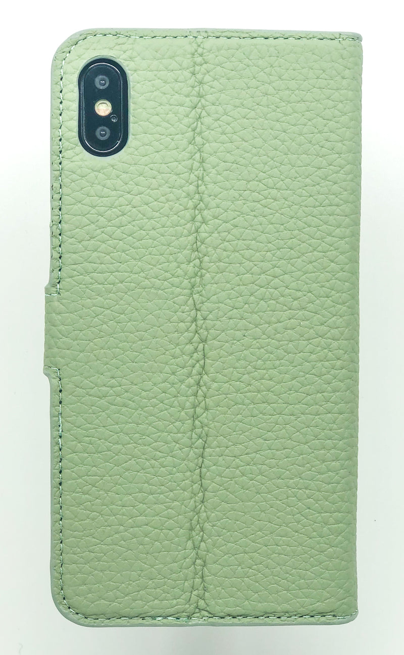 Lederen Booktype iPhone Xs Max - Matcha Green
