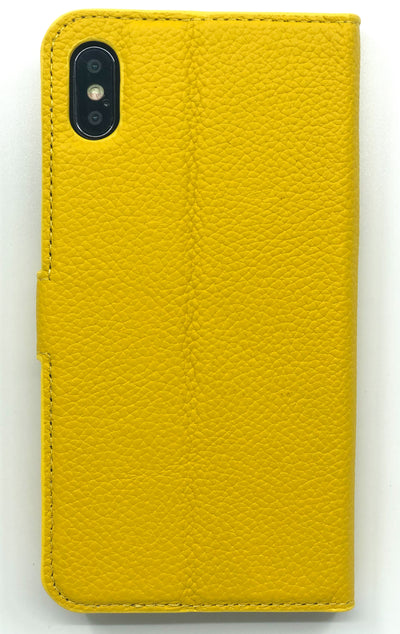 Lederen Booktype iPhone Xs Max - Geel