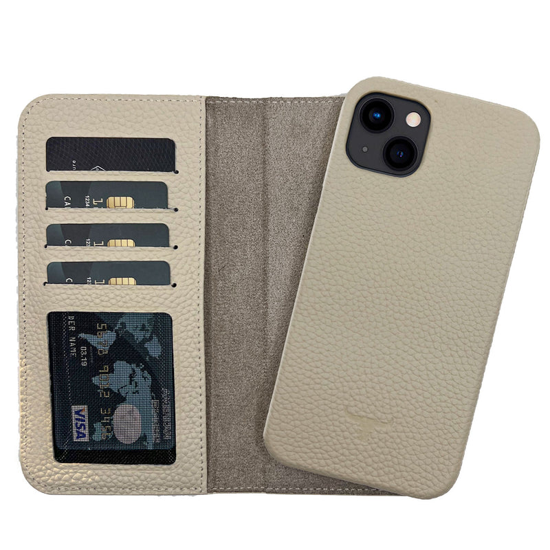Dutchic iPhone 14 Uitneembare leren hoesje - Crème