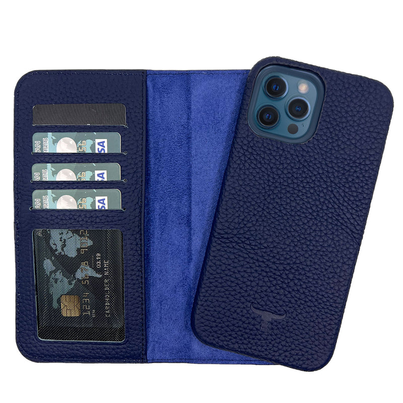 Dutchic iPhone 13 Pro Uitneembare leren hoesje - Dark Blue