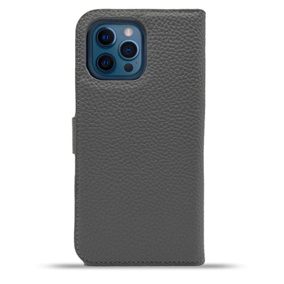 Dutchic iPhone 14 Pro Uitneembare leren hoesje - Grey