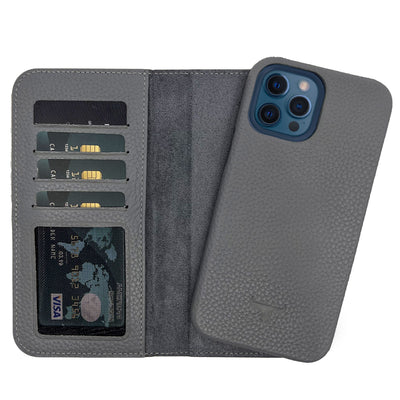 Dutchic iPhone 14 Pro Uitneembare leren hoesje - Grey