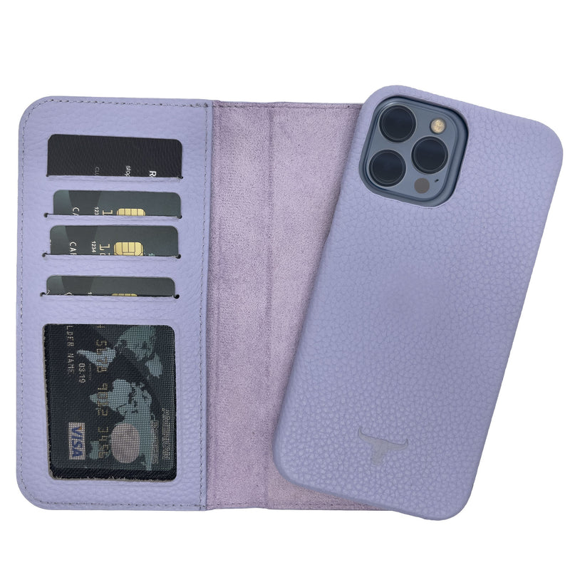 Dutchic iPhone 14 Pro Uitneembare leren hoesje - Lila