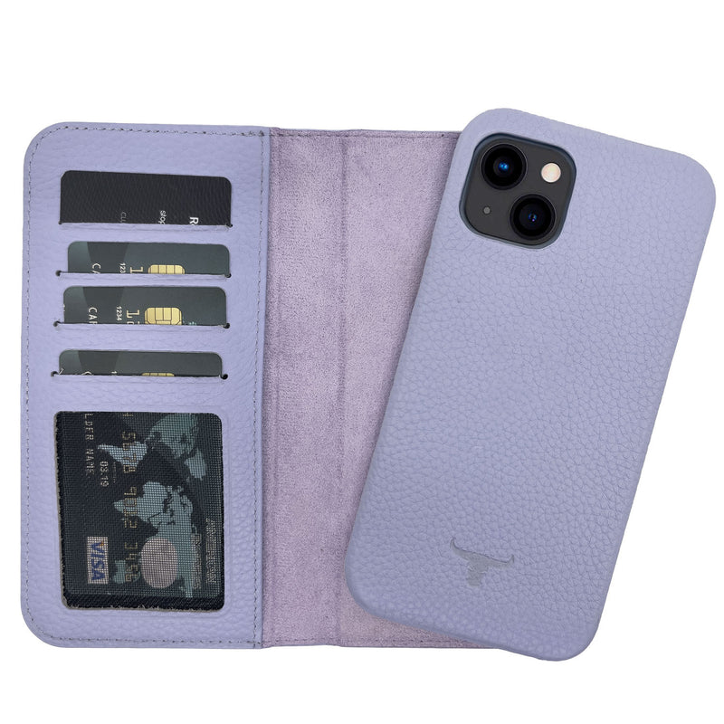 Dutchic iPhone 14 Uitneembare leren hoesje - Lila